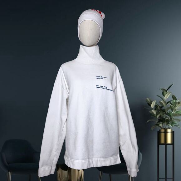 Unisex Slow Acid Turtleneck Sweatshirt (White OS) - Picture 1 of 7